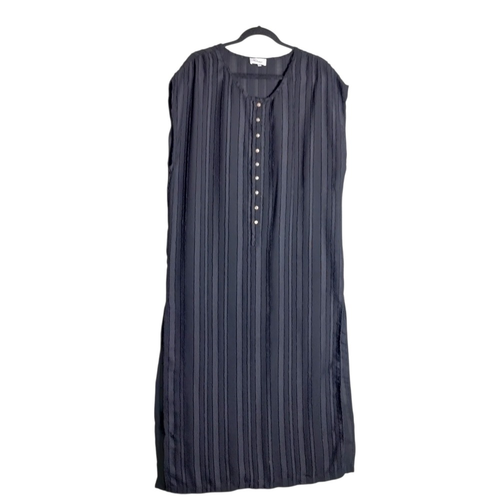 Böhme Black Textured Stripe Sleeveless Maxi Dress Small